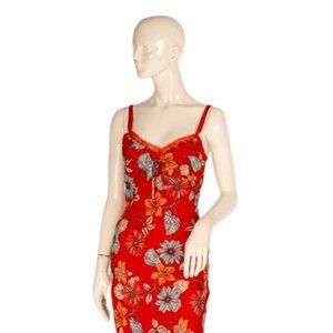 Sharagano Paris Dress Orange Light Blue Size S SKU 000309-10